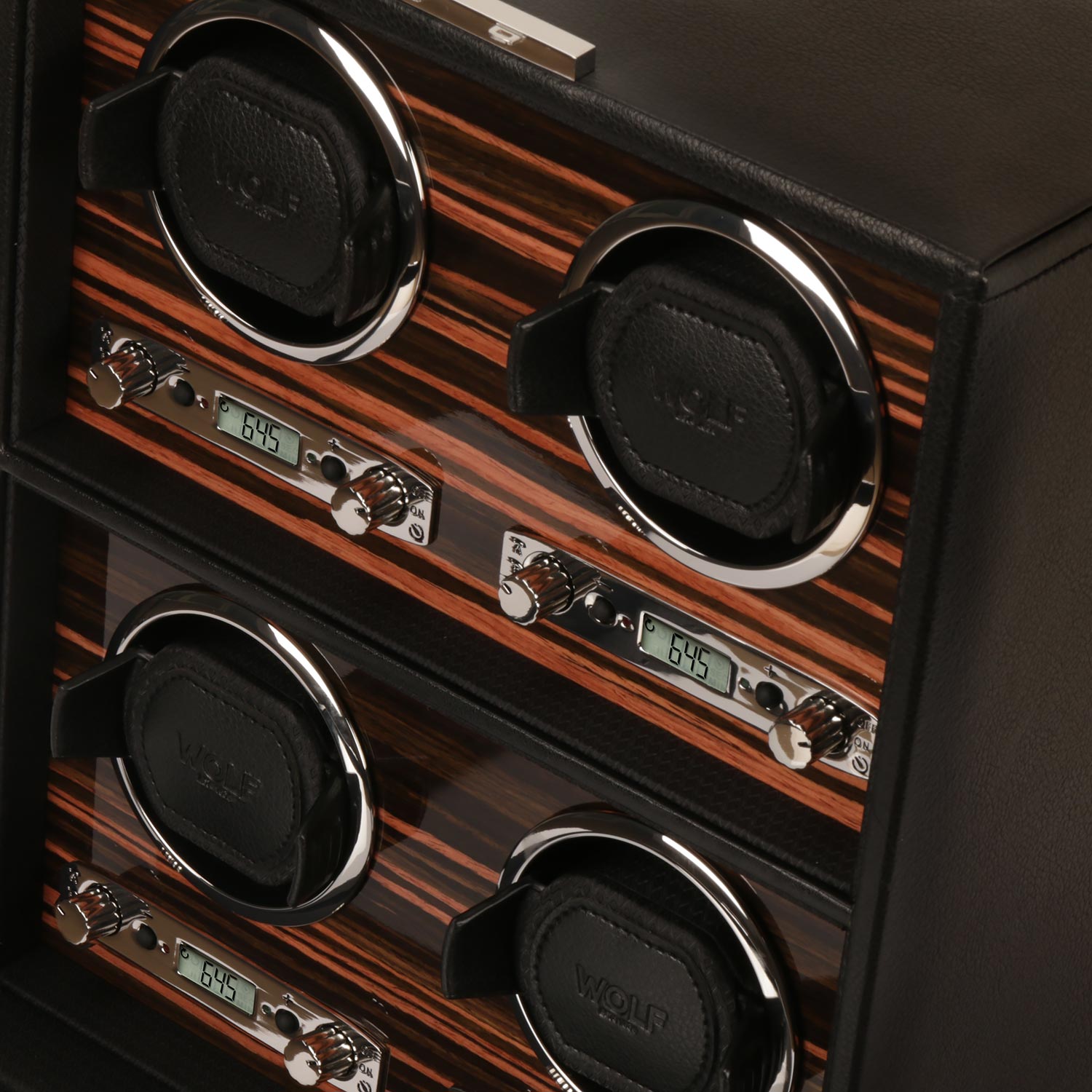 Wolf Roadster 4 Piece Winder Black шкатулка с автоподзаводом для 4 часов. Артикул 459156