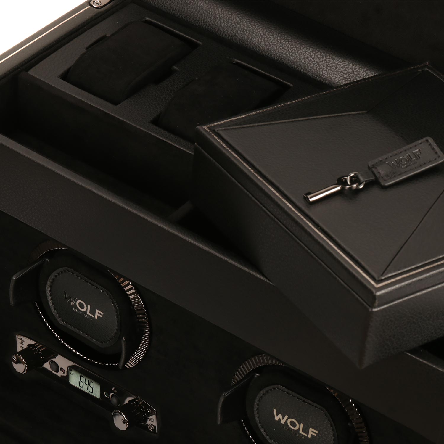 Wolf 'British Racing' Double Watch Winder Black шкатулка с автоподзаводом. Артикул 792202