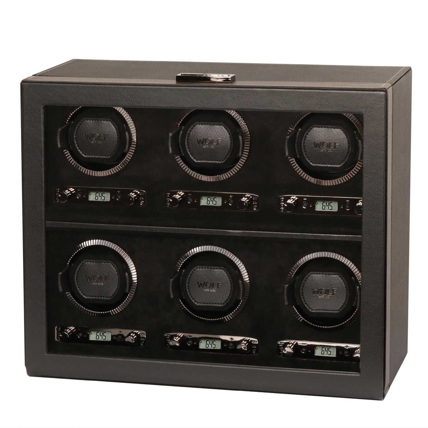 Wolf 'British Racing' 6 PC Watch Winder Black шкатулка с автоподзаводом на 6 часов. Артикул 792402