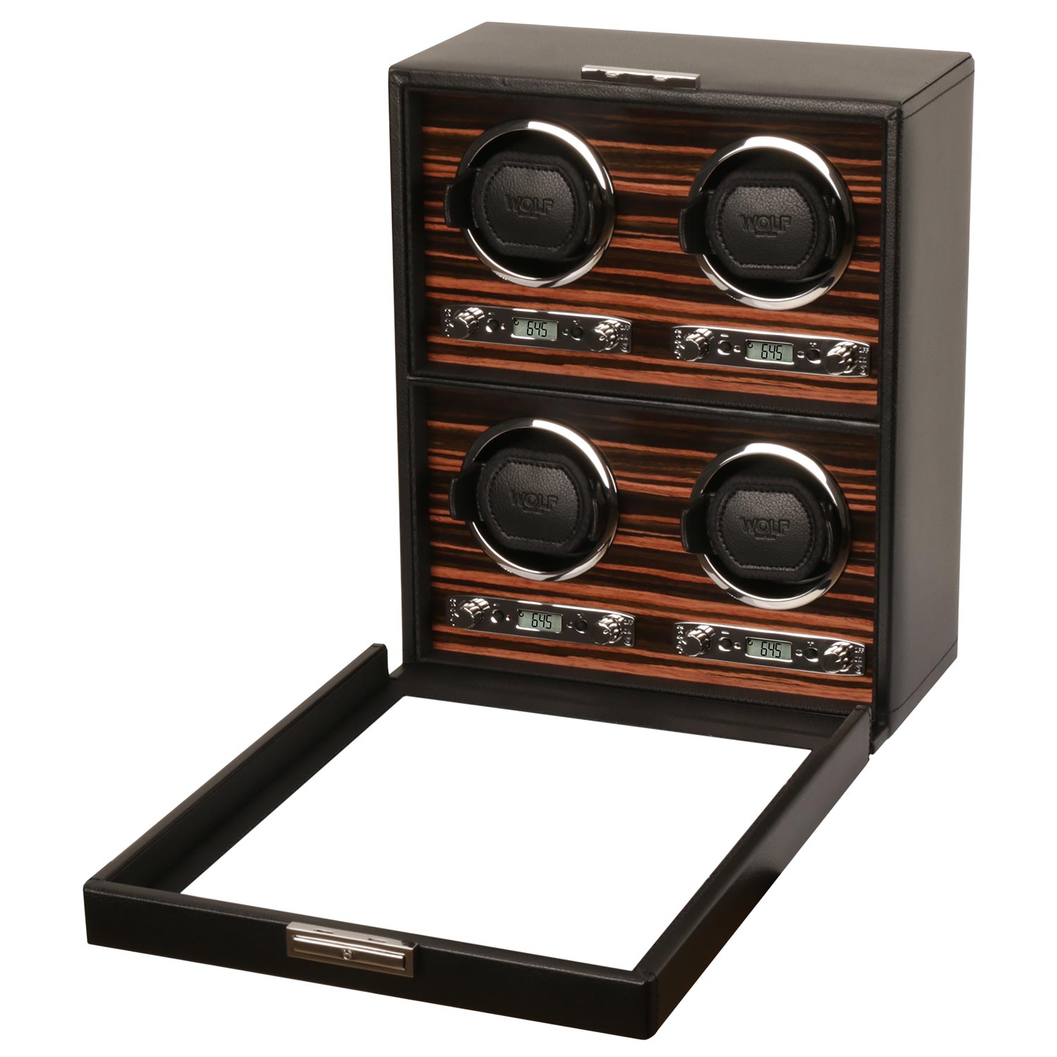 Wolf Roadster 4 Piece Winder Black шкатулка с автоподзаводом для 4 часов. Артикул 459156