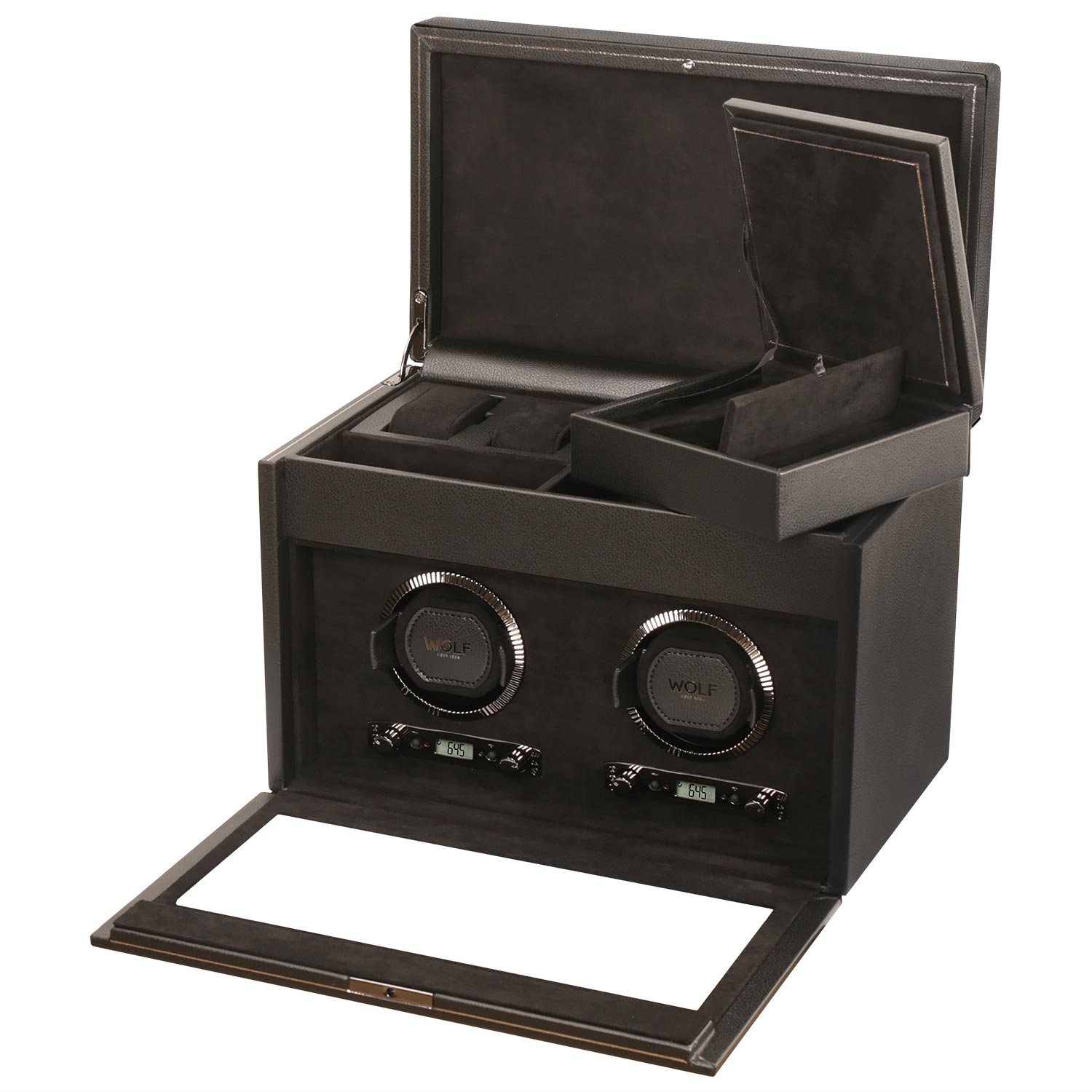 Wolf 'British Racing' Double Watch Winder Black шкатулка с автоподзаводом. Артикул 792202