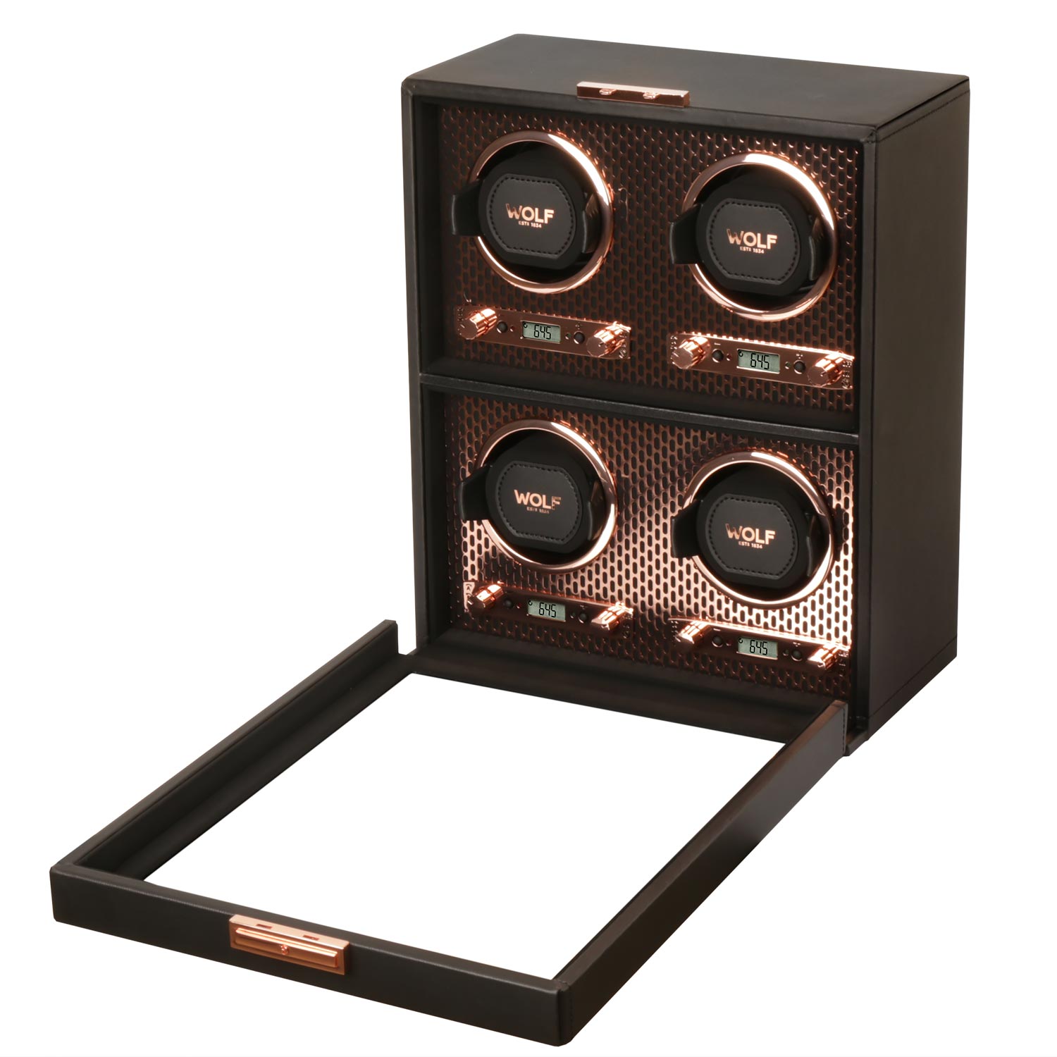 Wolf Axis 4 Piece Winder Copper шкатулка с автоподзаводом для 4 часов. Артикул 469516