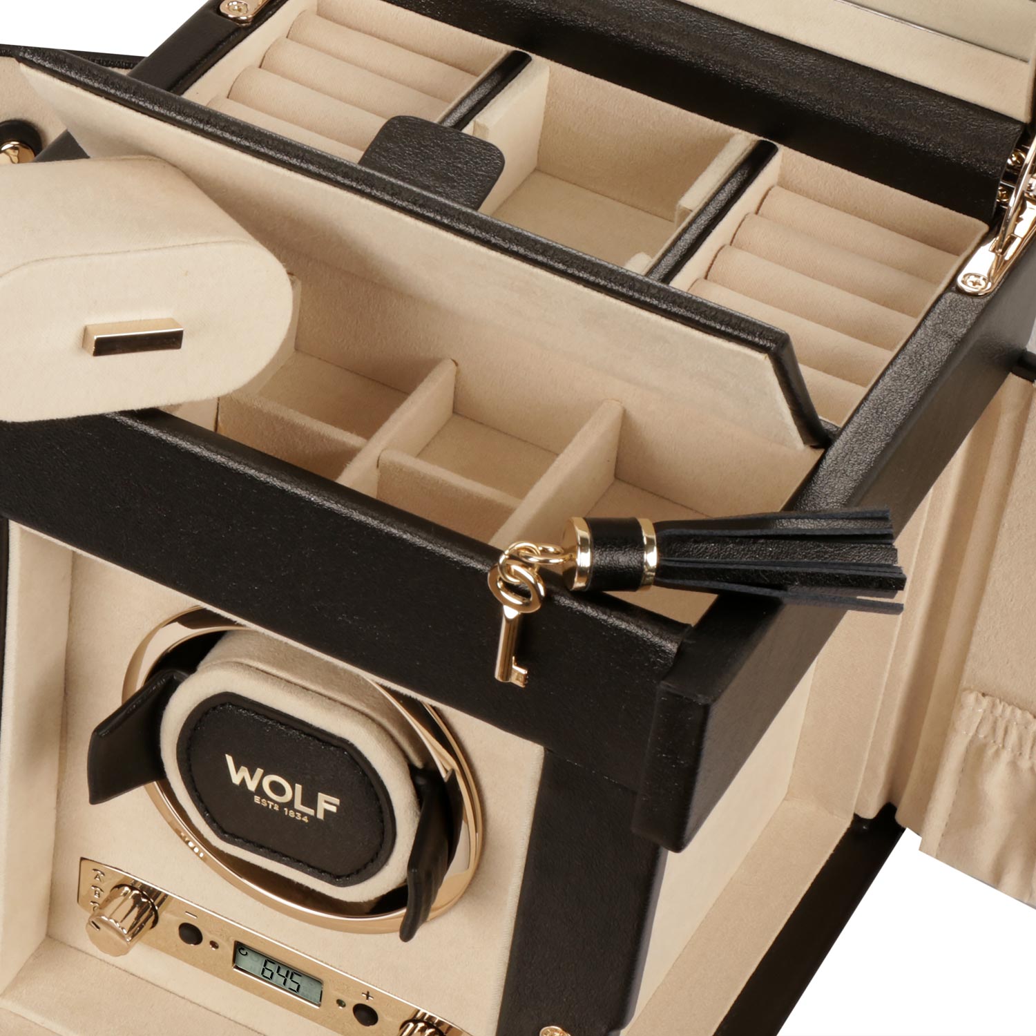 Wolf Palermo Single Winder w/ Storage Anthracite шкатулка с автоподзаводом. Артикул 213702